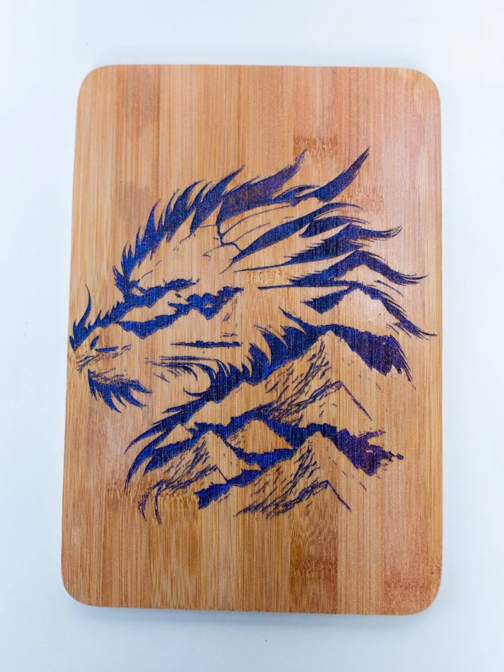 Fantasy Dragon laser engraved bamboo wood home decor
